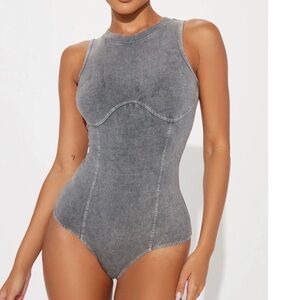 Fashion Nova Gray Women's Bodysuit Size 1X